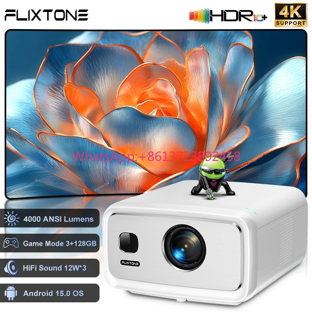 Home Cinema Outdoor - جهاز عرض FlixTone D10S بدقة 4000