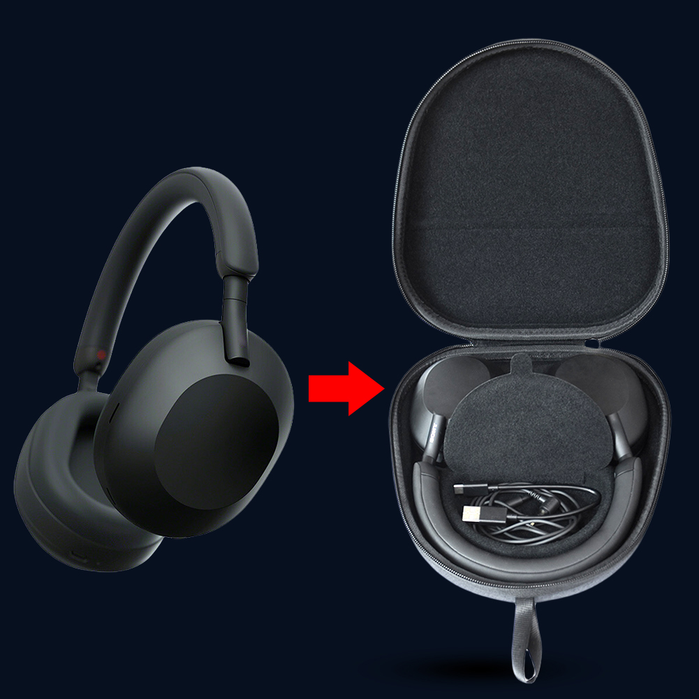 Sony Headphone Wh-1000Xm5 - حافظة صلبة واقية من مادة EVA،