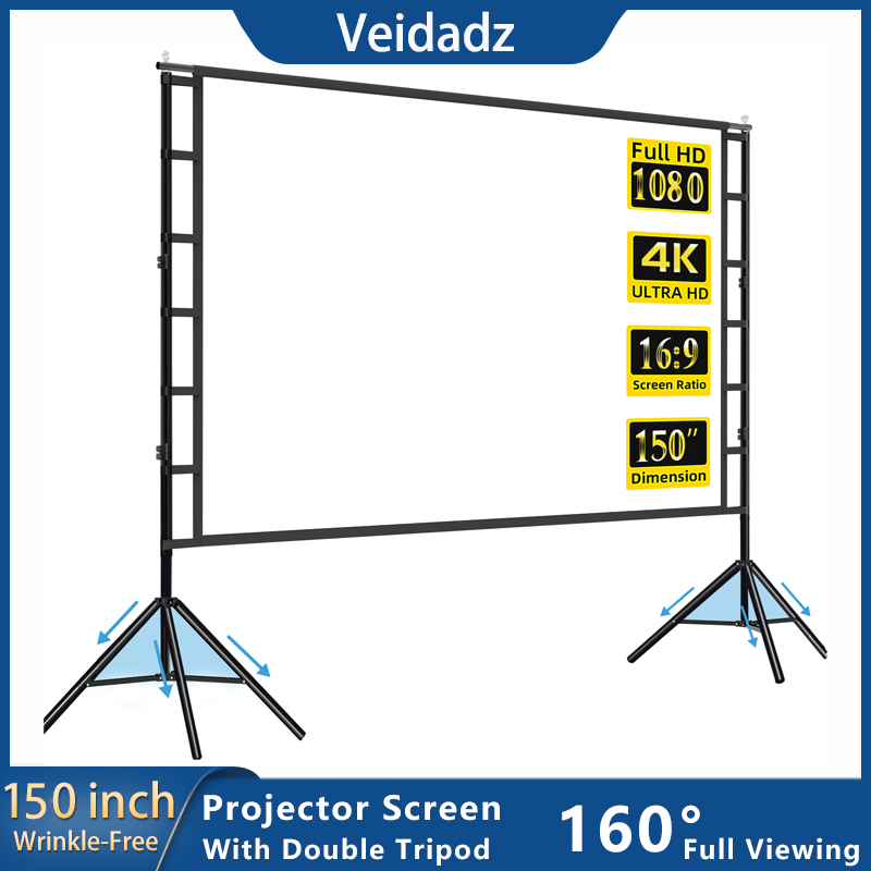 شاشة عرض VEIDADZ مع حامل أبيض  - مراجعة Home Cinema Blanc وسعره