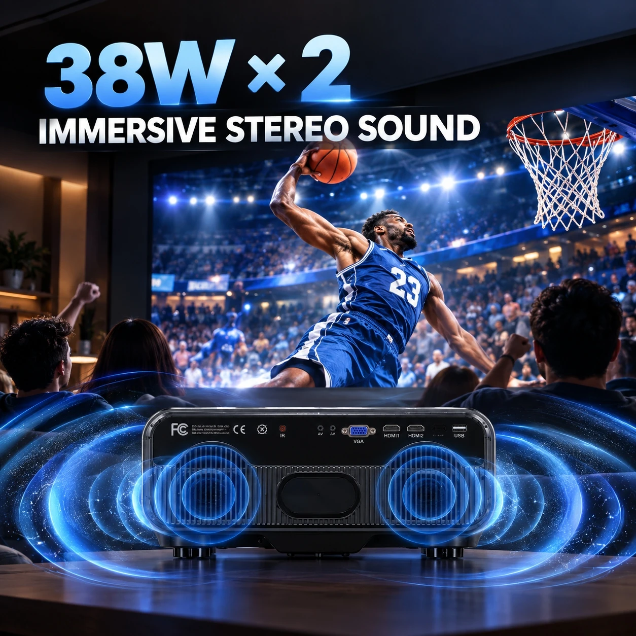 جهاز عرض 4200ANSI 900D يدعم دق - مراجعة Home Cinema With Wireless Rear Speakers وسعره