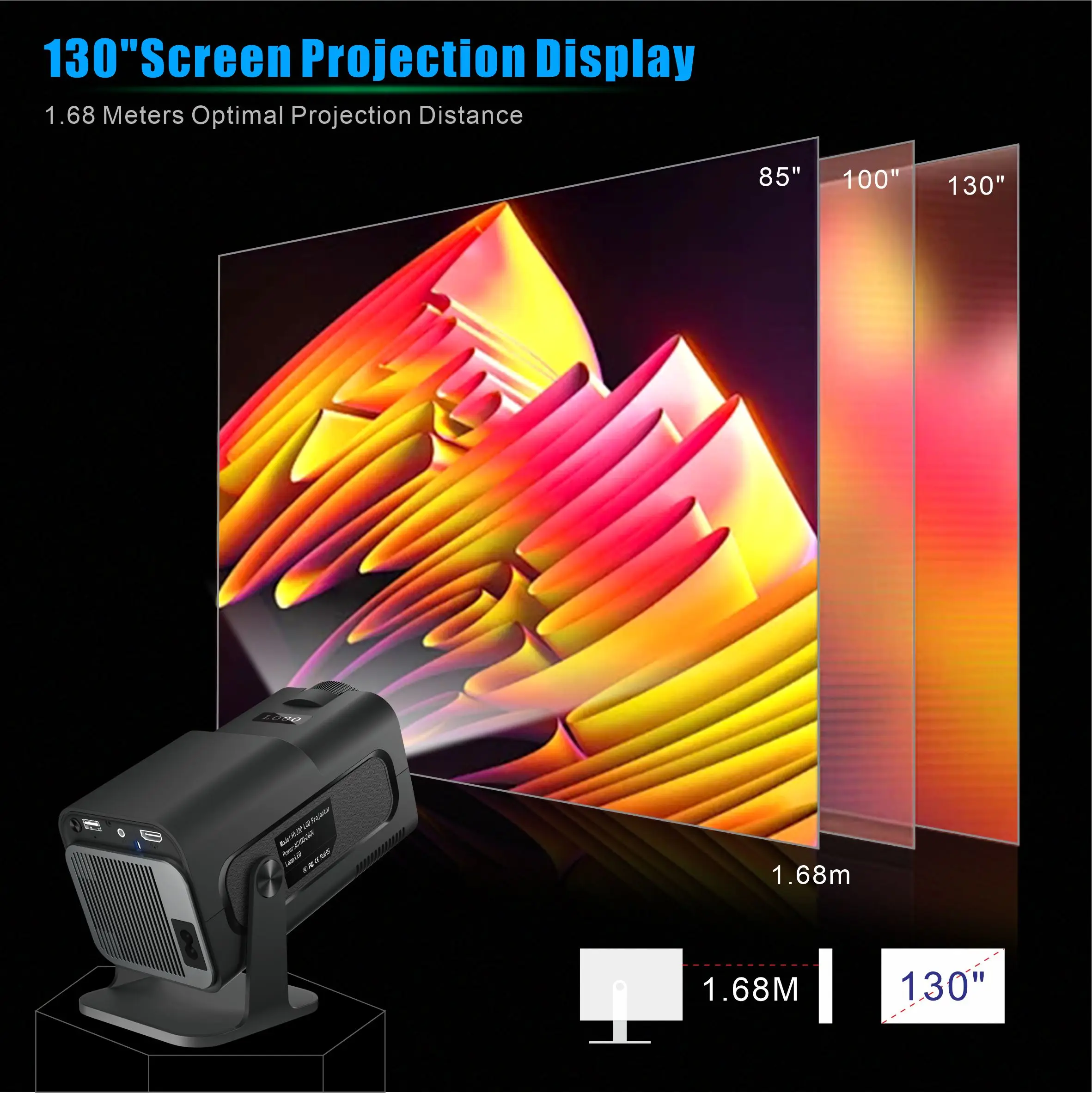 جهاز عرض صغير Salange HY320 بد - مراجعة Home Cinema Projector Xiaomi وسعره